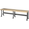 Global Equipment Extra Long Workbench w/ Maple Square Edge Top, 144"W x 30"D, Gray 488011